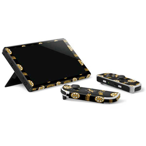 NHL Boston Bruins Pattern Nintendo Switch OLED (2021) Skin
